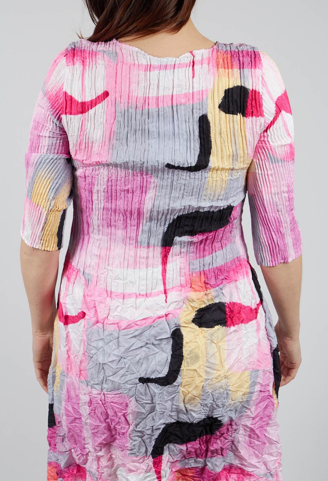Three Quarter Sleeve Smash Dress in Flamingos