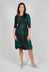 Three Quarter Sleeve Smash Dress in Forest Rose