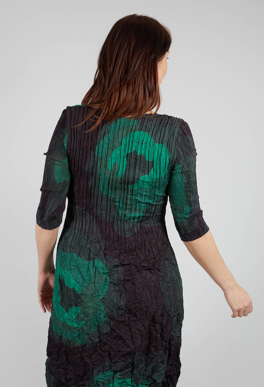 Three Quarter Sleeve Smash Dress in Forest Rose