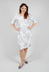 Three Quarter Sleeve Smash Dress in Glossy Silver Rose