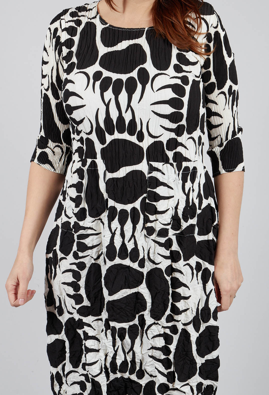 Three Quarter Sleeve Smash Dress in Moonbear