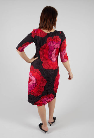 Three Quarter Sleeve Smash Dress in Pink Roses