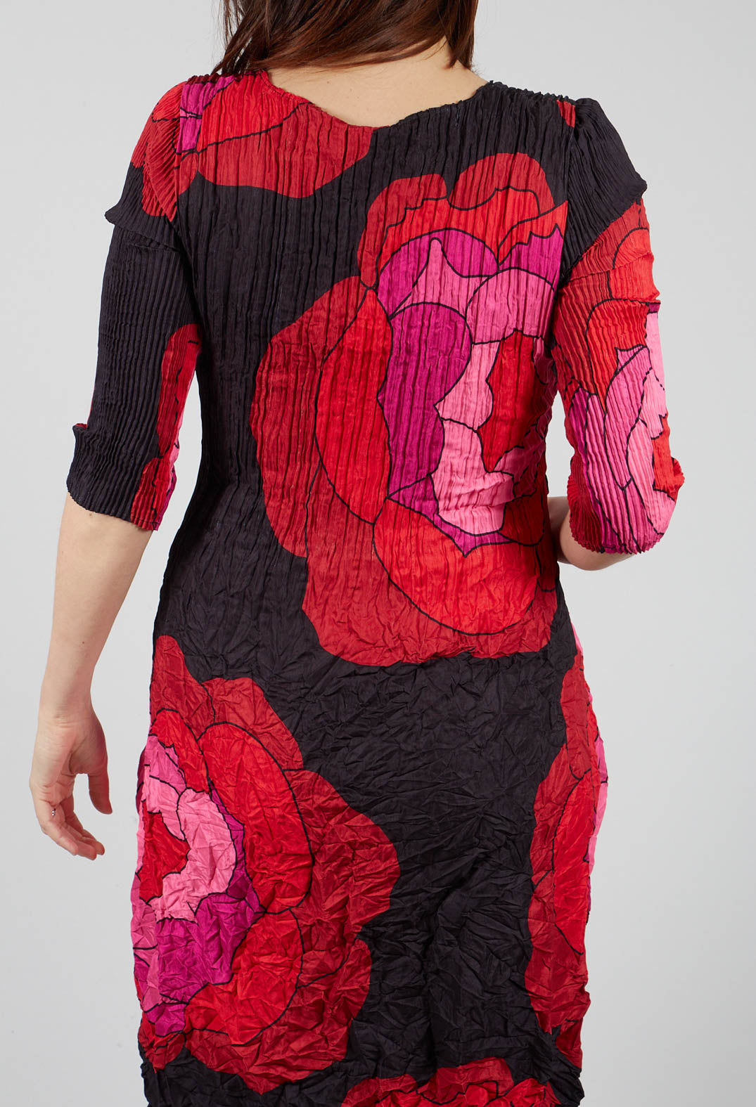 Three Quarter Sleeve Smash Dress in Pink Roses