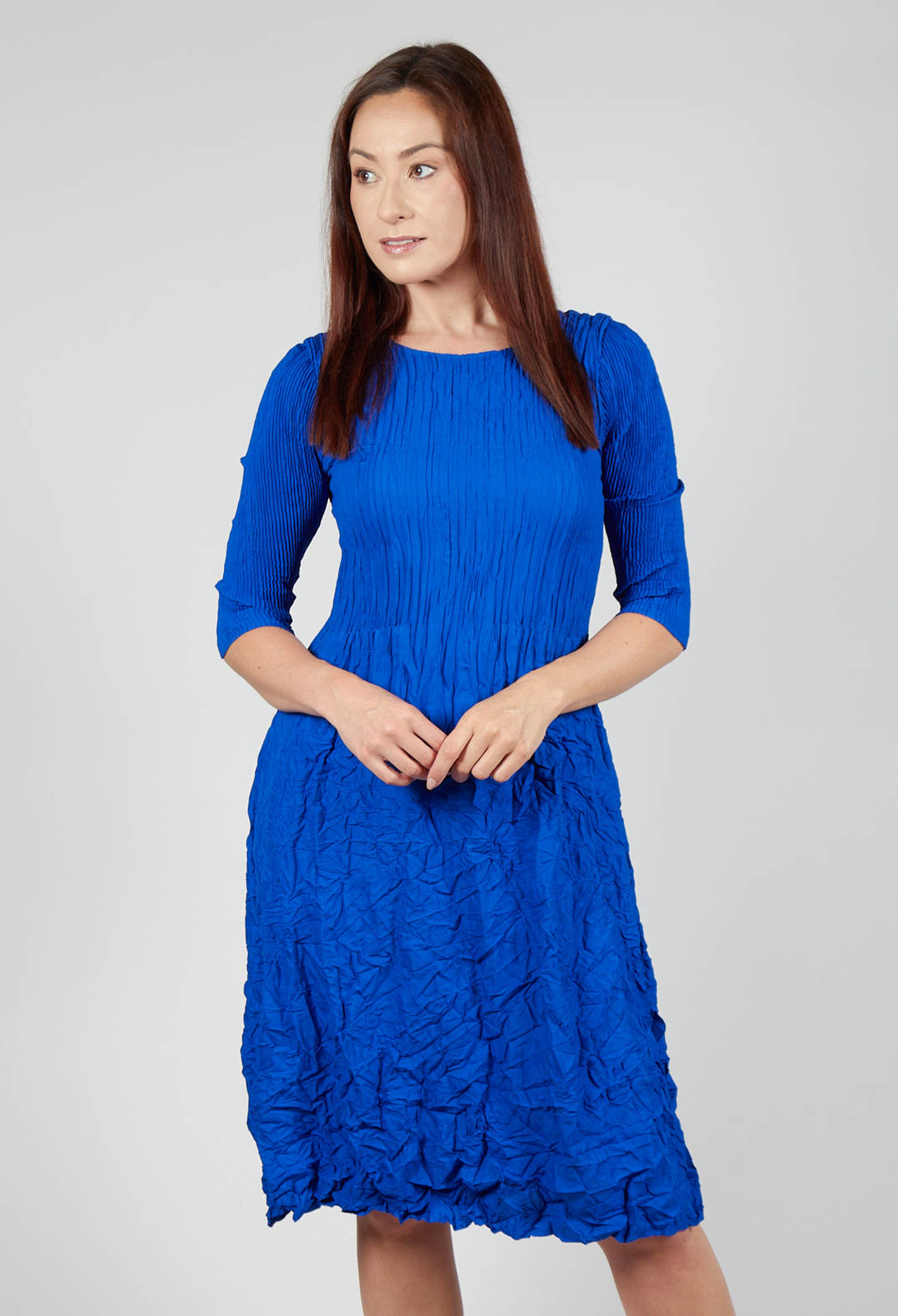 Three Quarter Sleeve Smash Dress in Royal