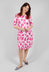 Three Quarter Sleeve Smash Dress in Tetris Pink
