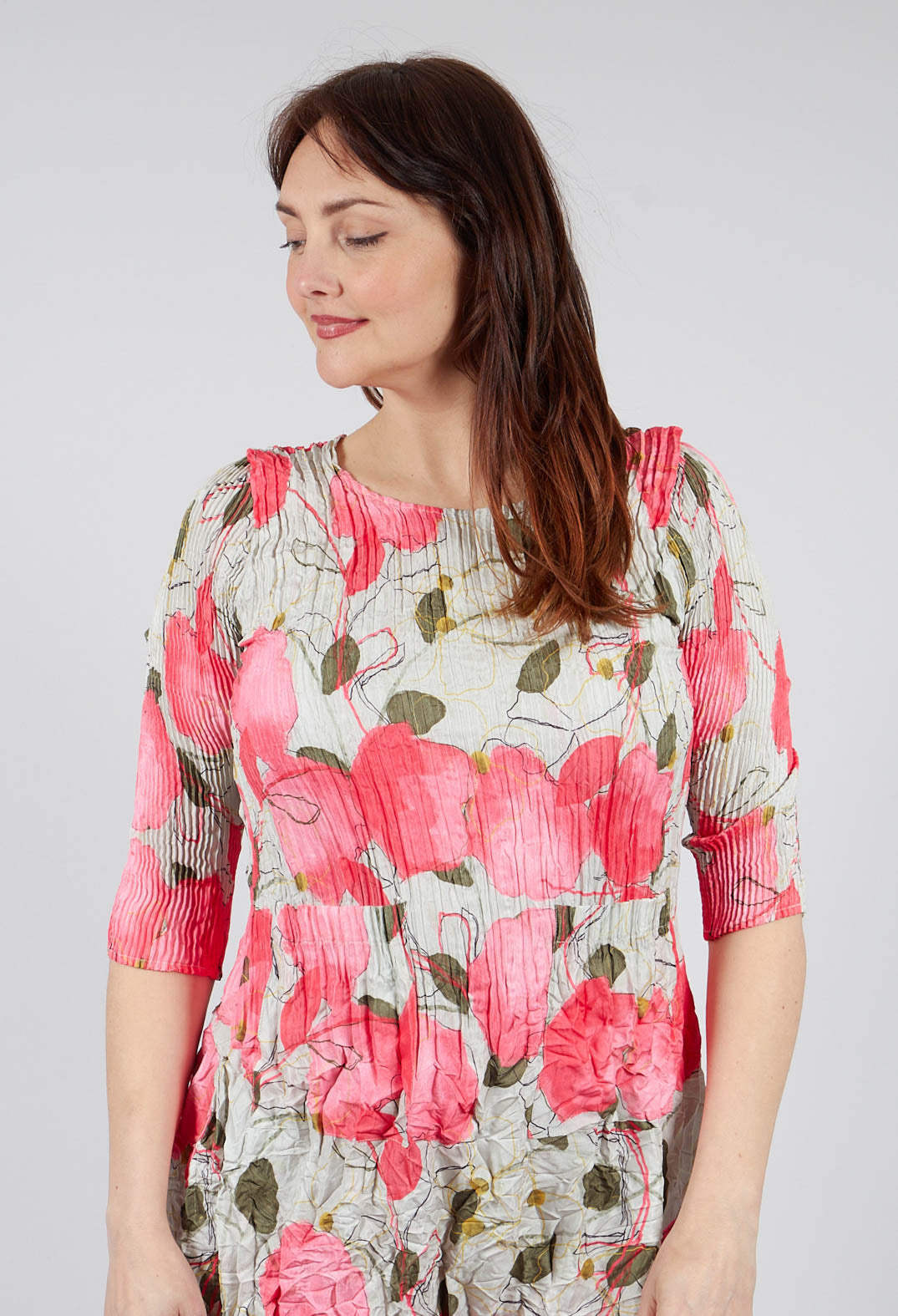 Three Quarter Sleeve Smash Dress in Wild Flowers