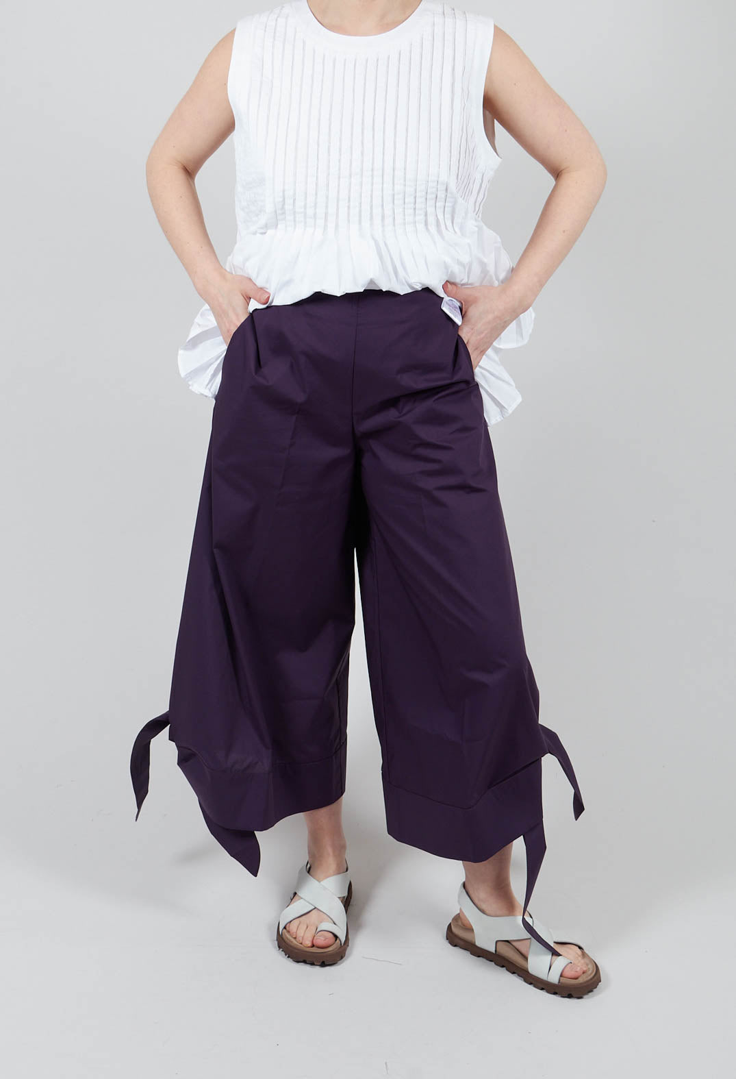 Tie Bottom Trouser in Mauve