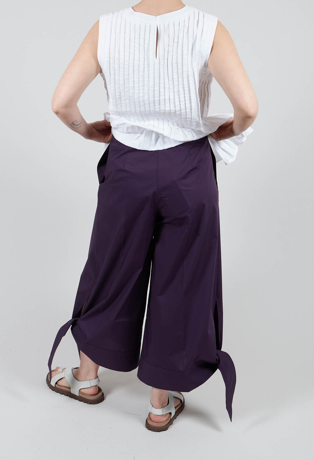 Tie Bottom Trouser in Mauve