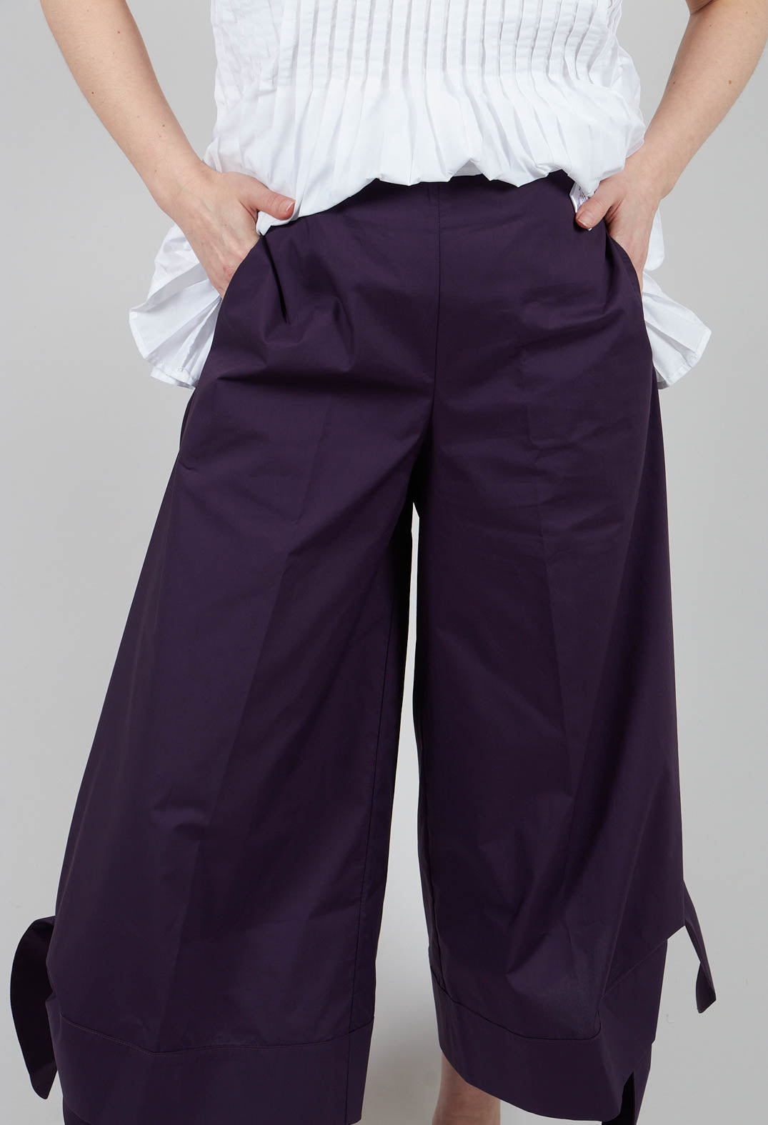 Tie Bottom Trouser in Mauve