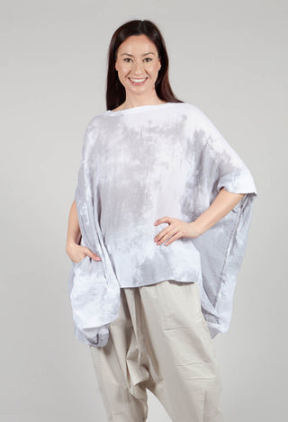 Tie Dye Effect Crinke Shirt in White