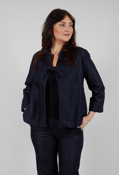 Tie Front Jacket in Denim