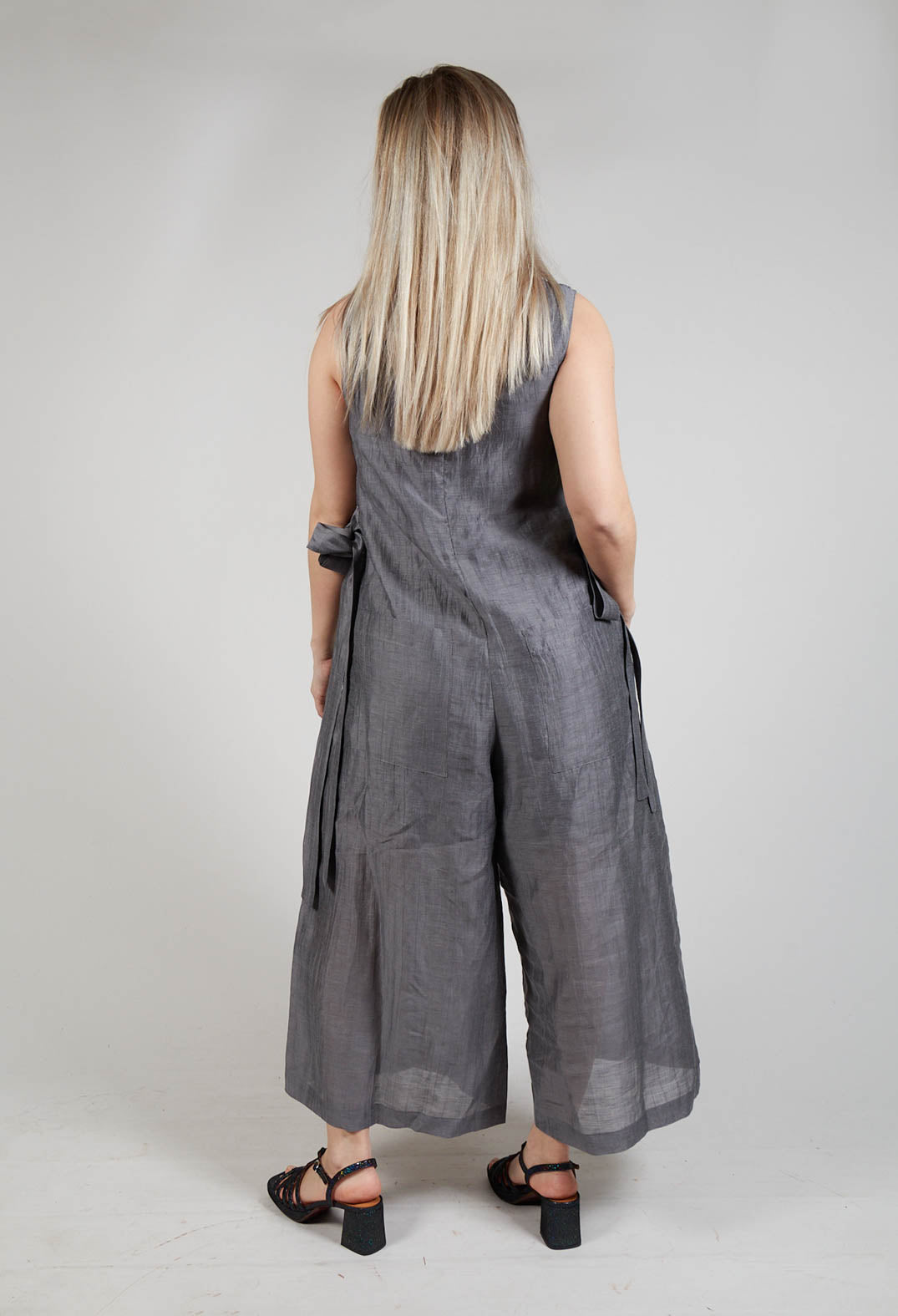 Tie Side Jumpsuit in Grey