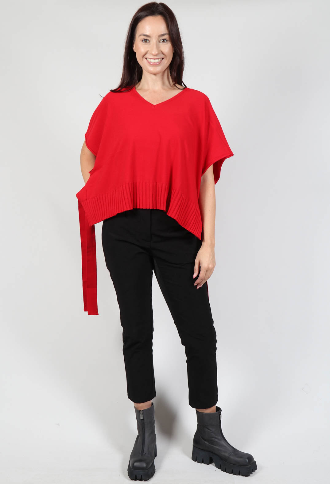 Tie Sides Sweater Vest in Red