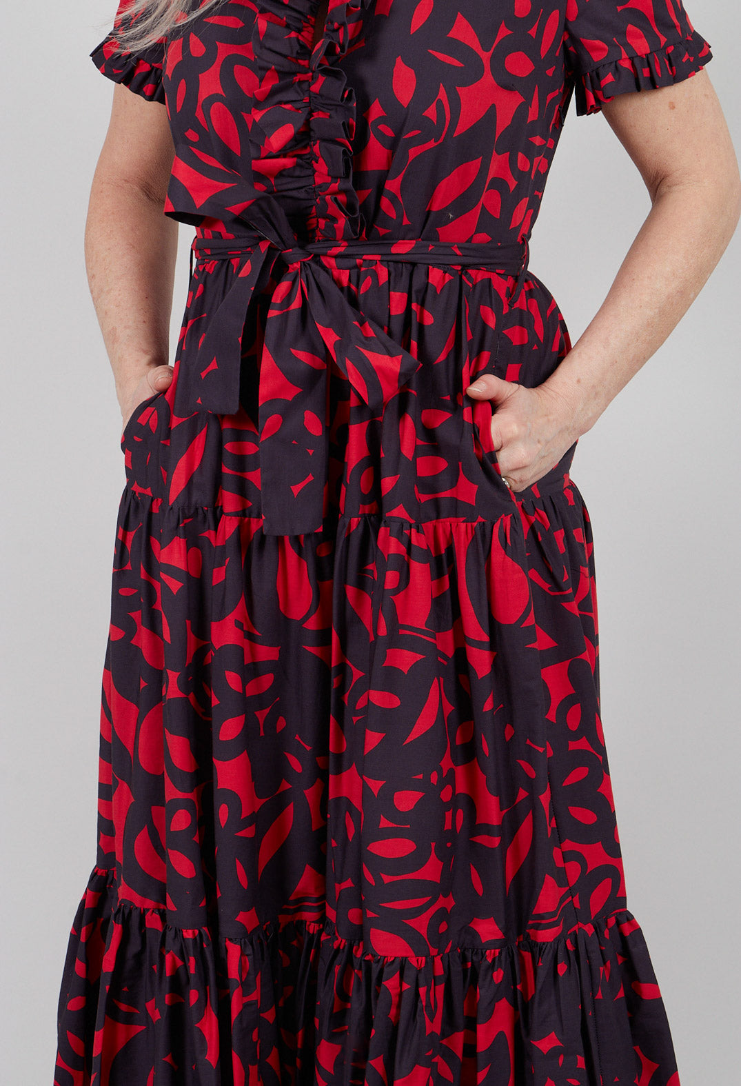 Tiered Dress in Gojiberry and Polinig