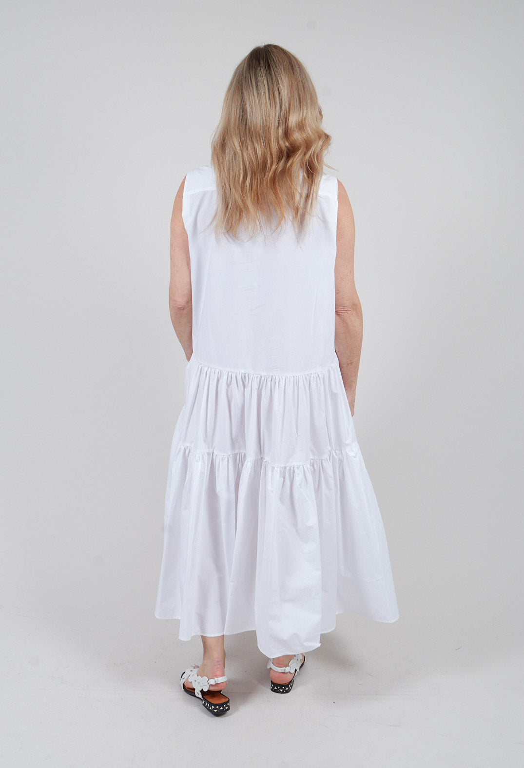 Tiered Dress in Off White