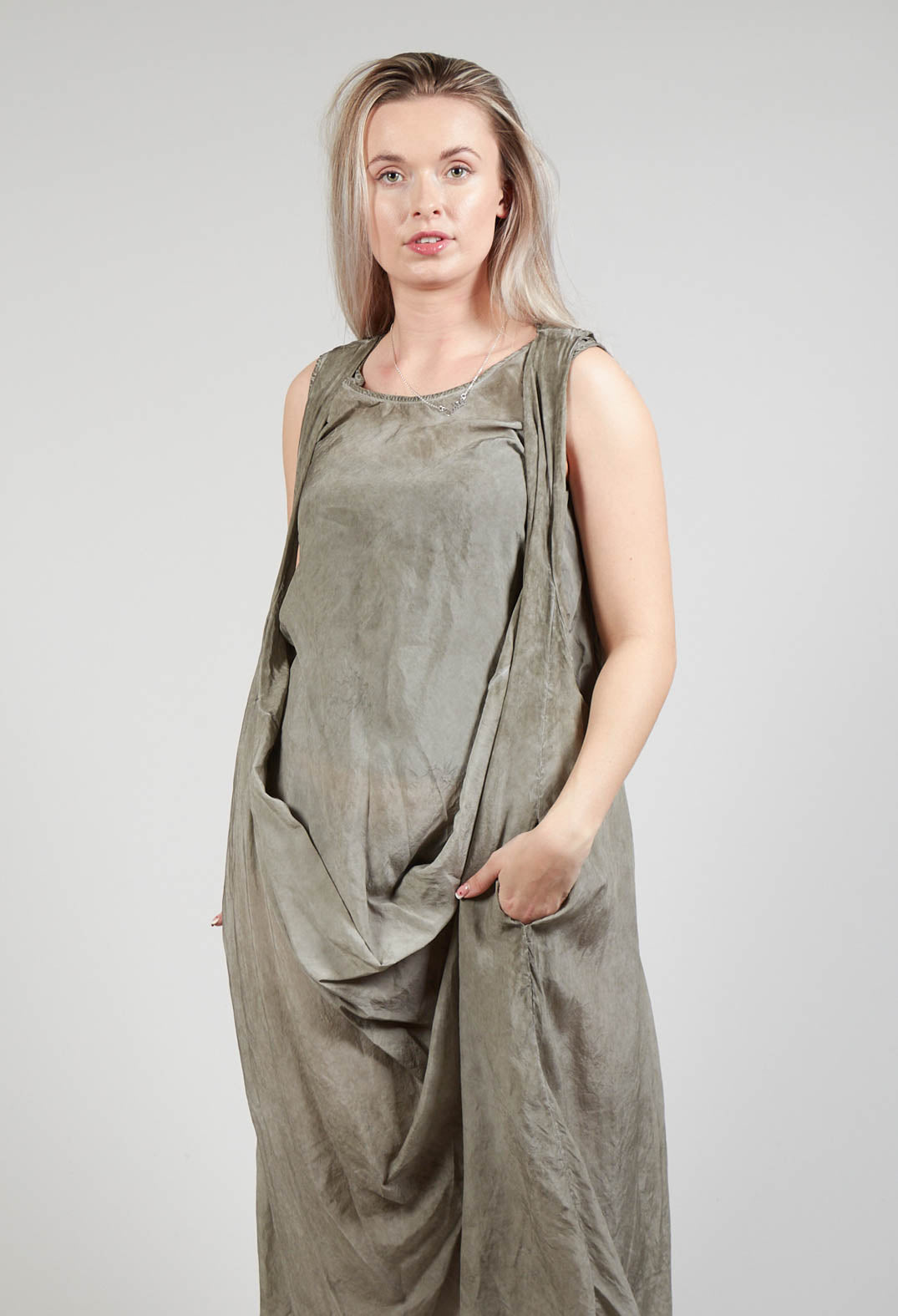 Toga Dress in Hay Cloud