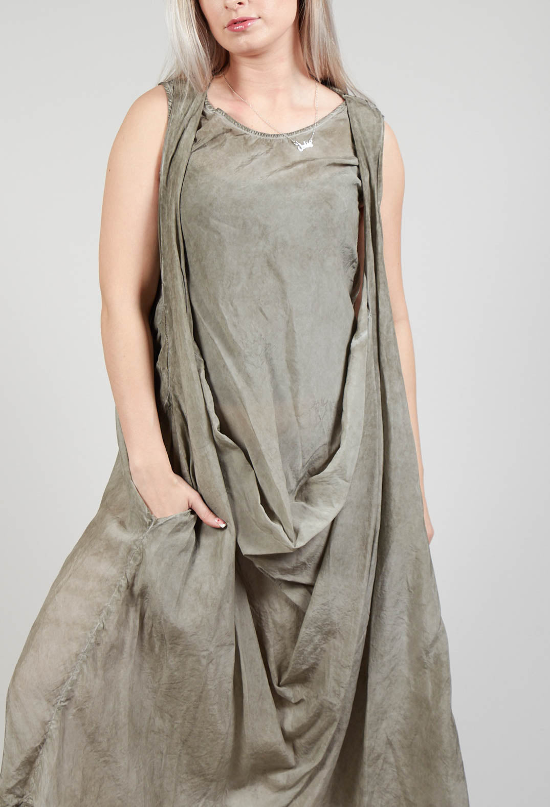 Toga Dress in Hay Cloud