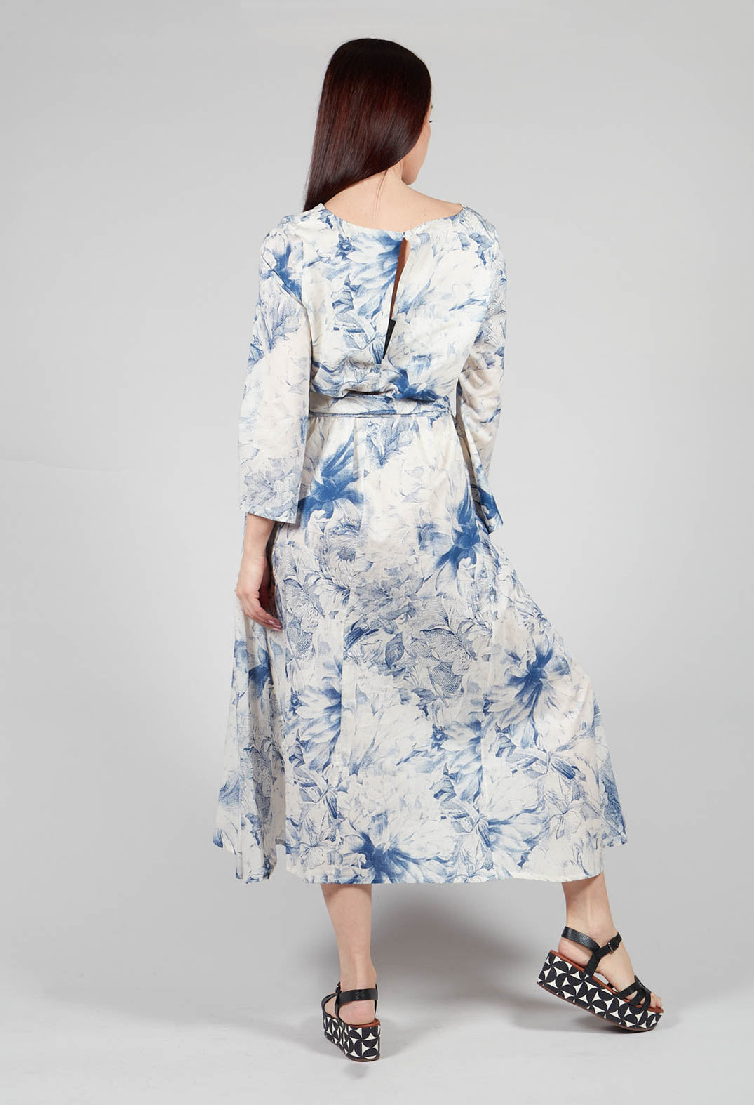 Topazio Belted Dress in Blu Panna