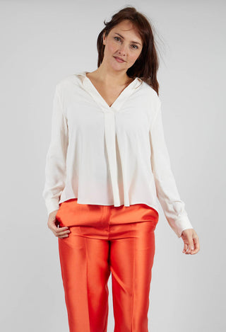 Torre Collared Blouse in Sea Salt