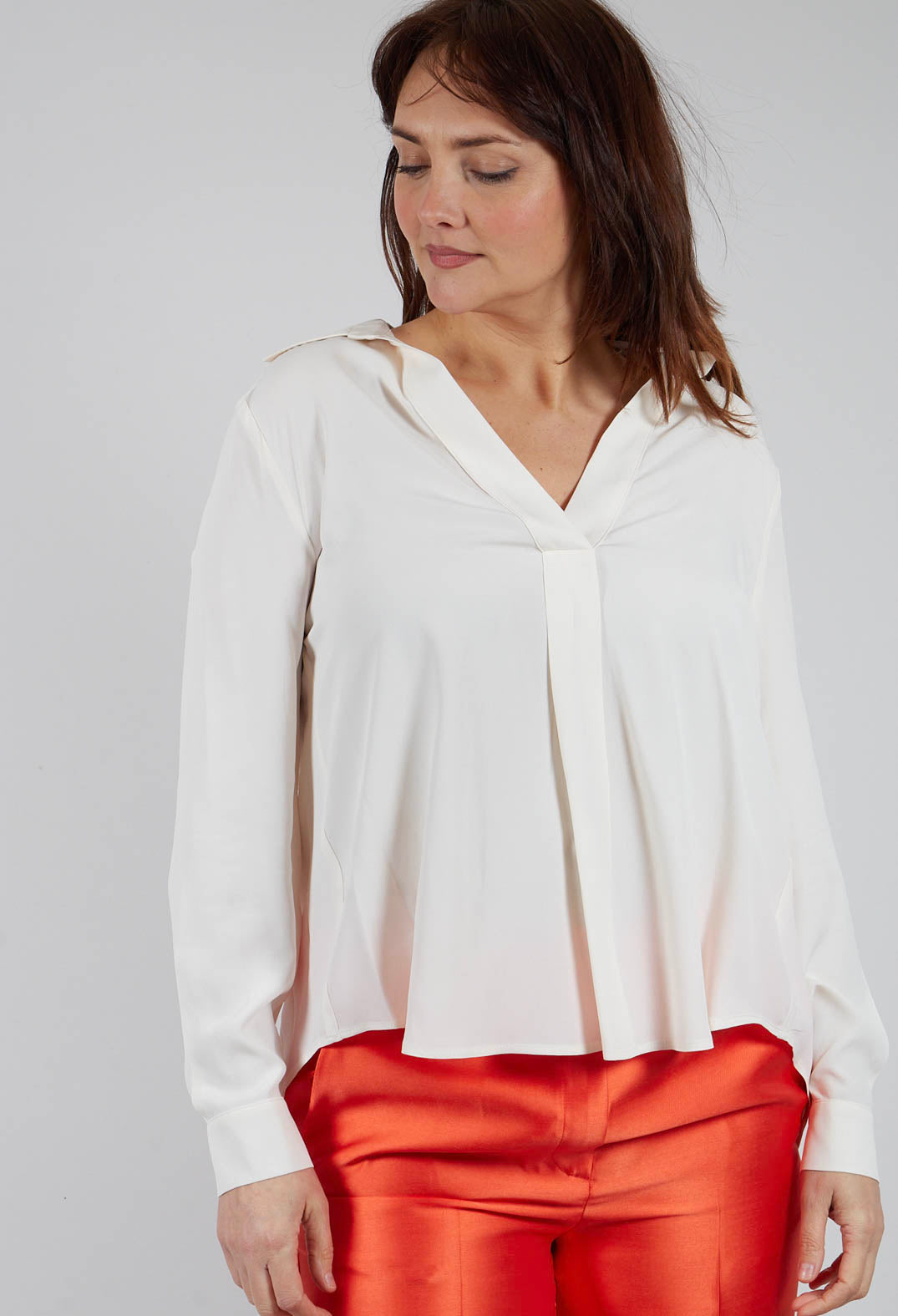 Torre Collared Blouse in Sea Salt