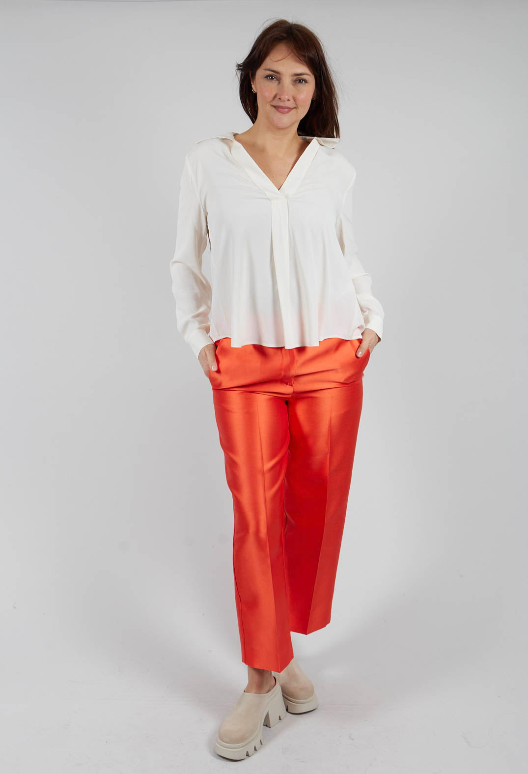 Torre Collared Blouse in Sea Salt