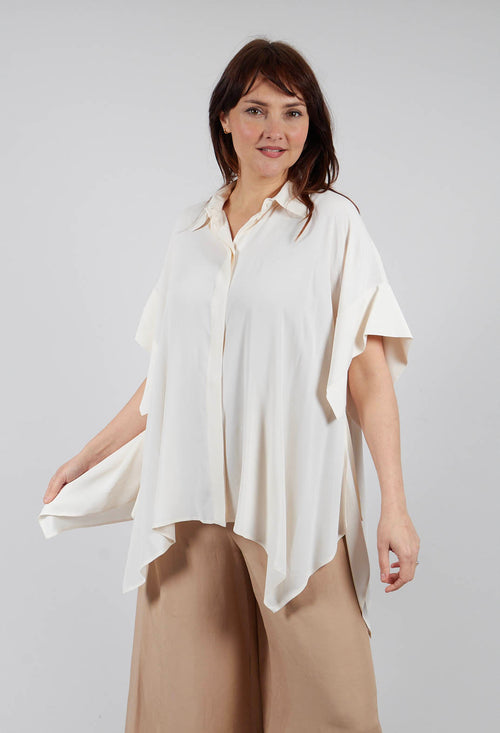 Torre Shirt with Pointed Hem in Sea Salt