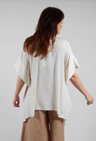 Torre Shirt with Pointed Hem in Sea Salt