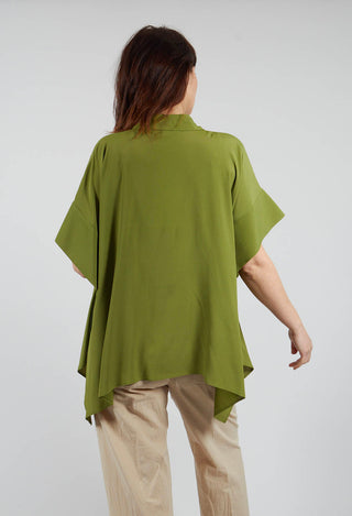 Torre Shirt with Pointed Hem in Wasabi