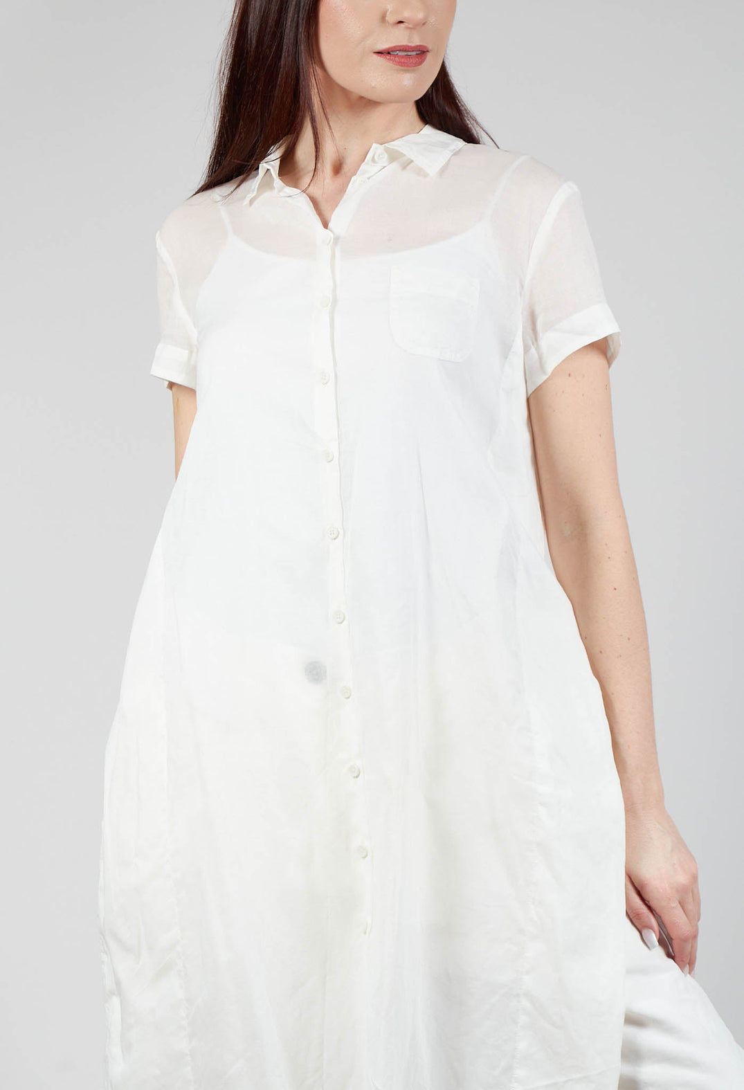 Transparent Shirt Dress in Callas Stiff