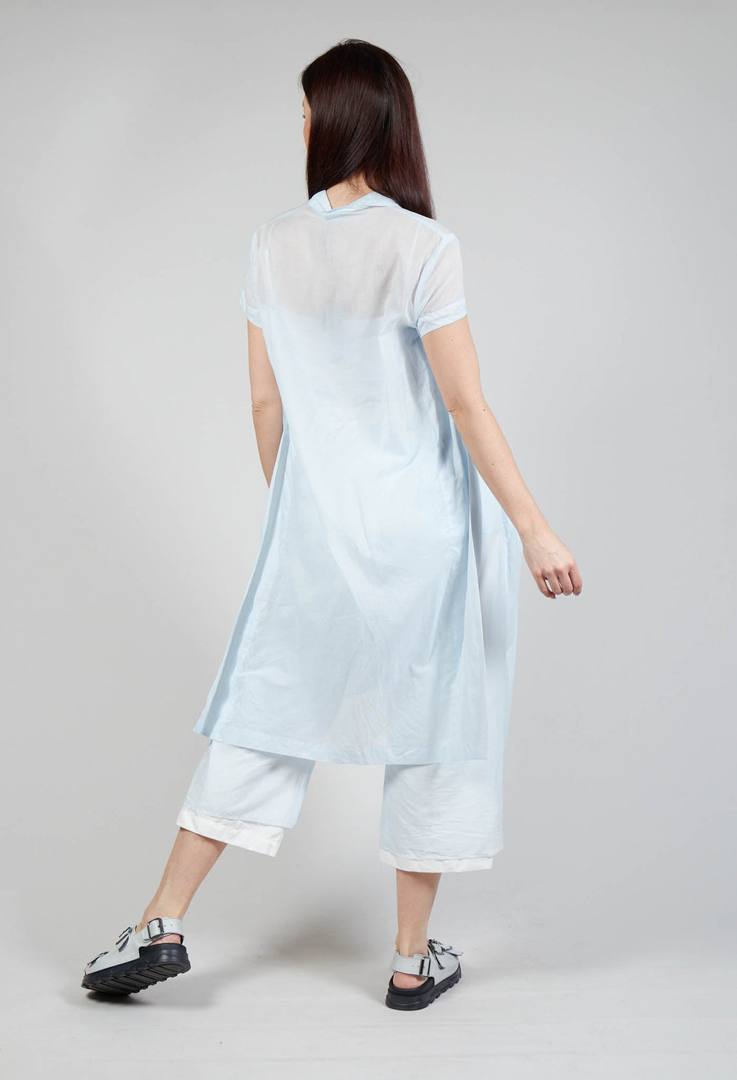 Transparent Shirt Dress in Enzian 10% Stiff