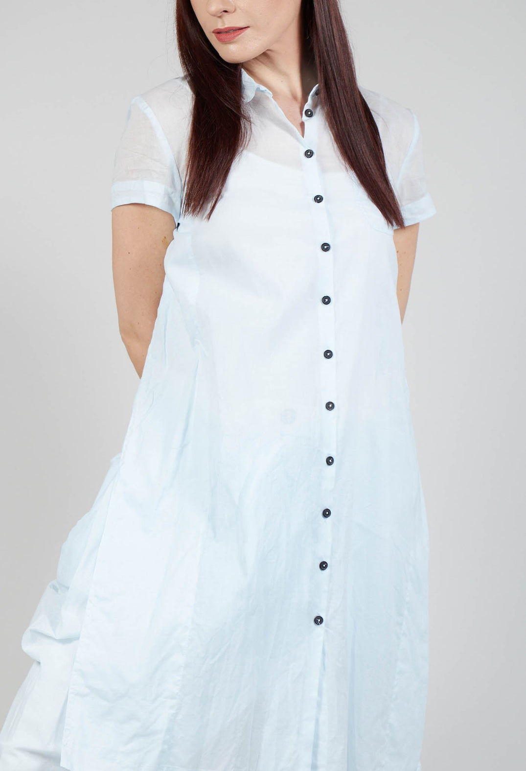 Transparent Shirt Dress in Enzian 10% Stiff