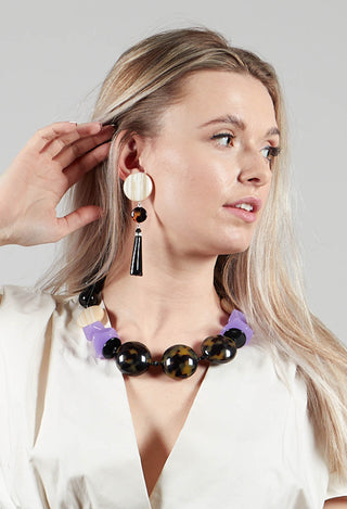 Tropical Eardrop Earrings in Cream