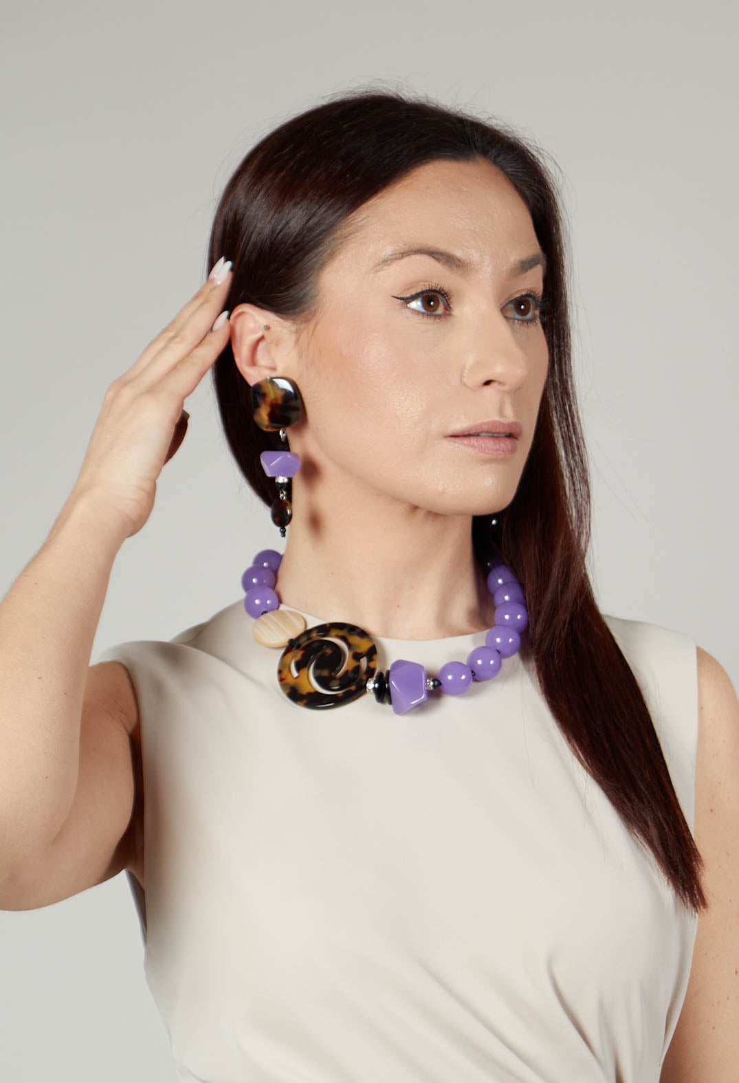 Tropical Spotted Earrings in Purple