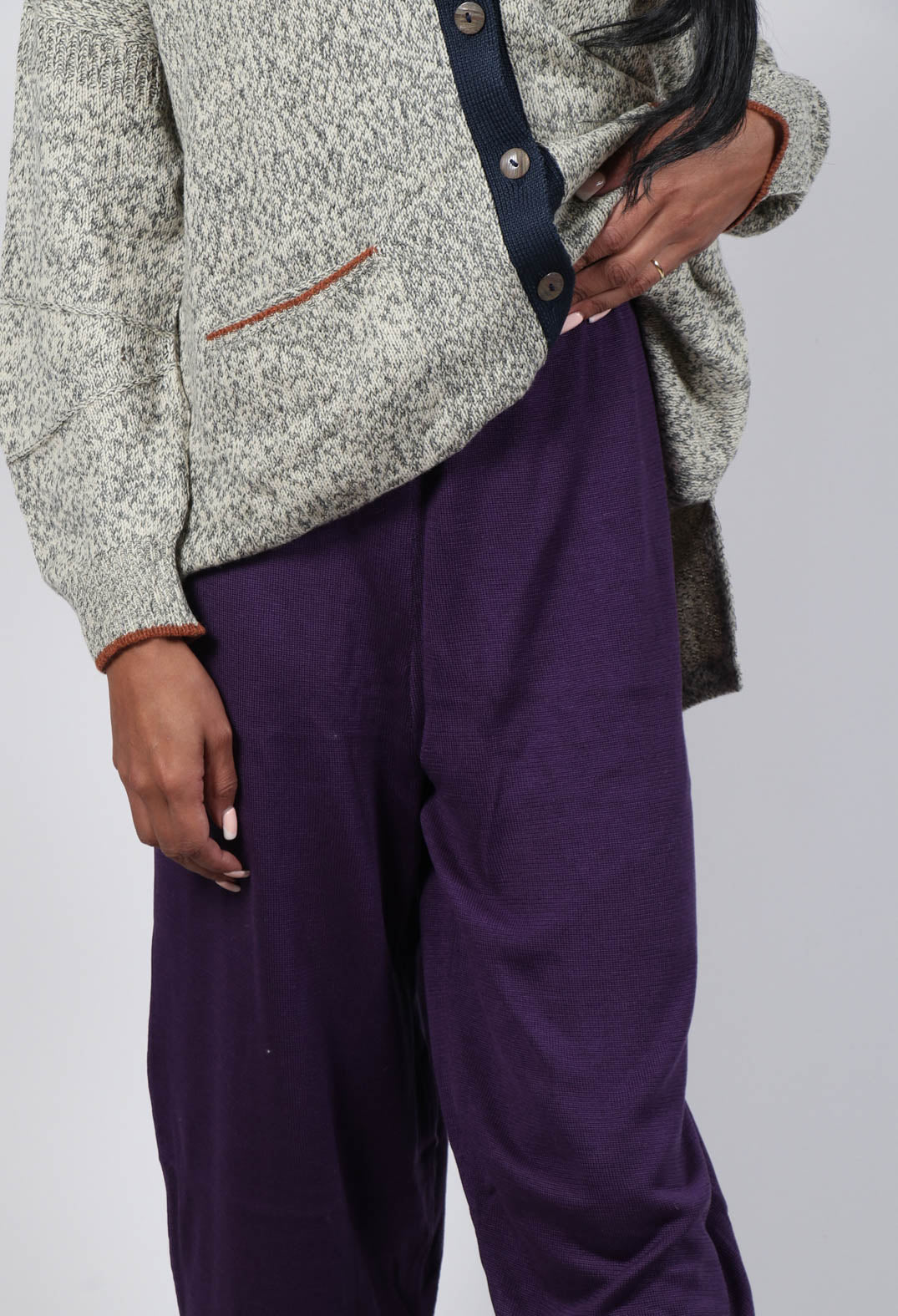 Trousers Oriental Knitted in Petunia