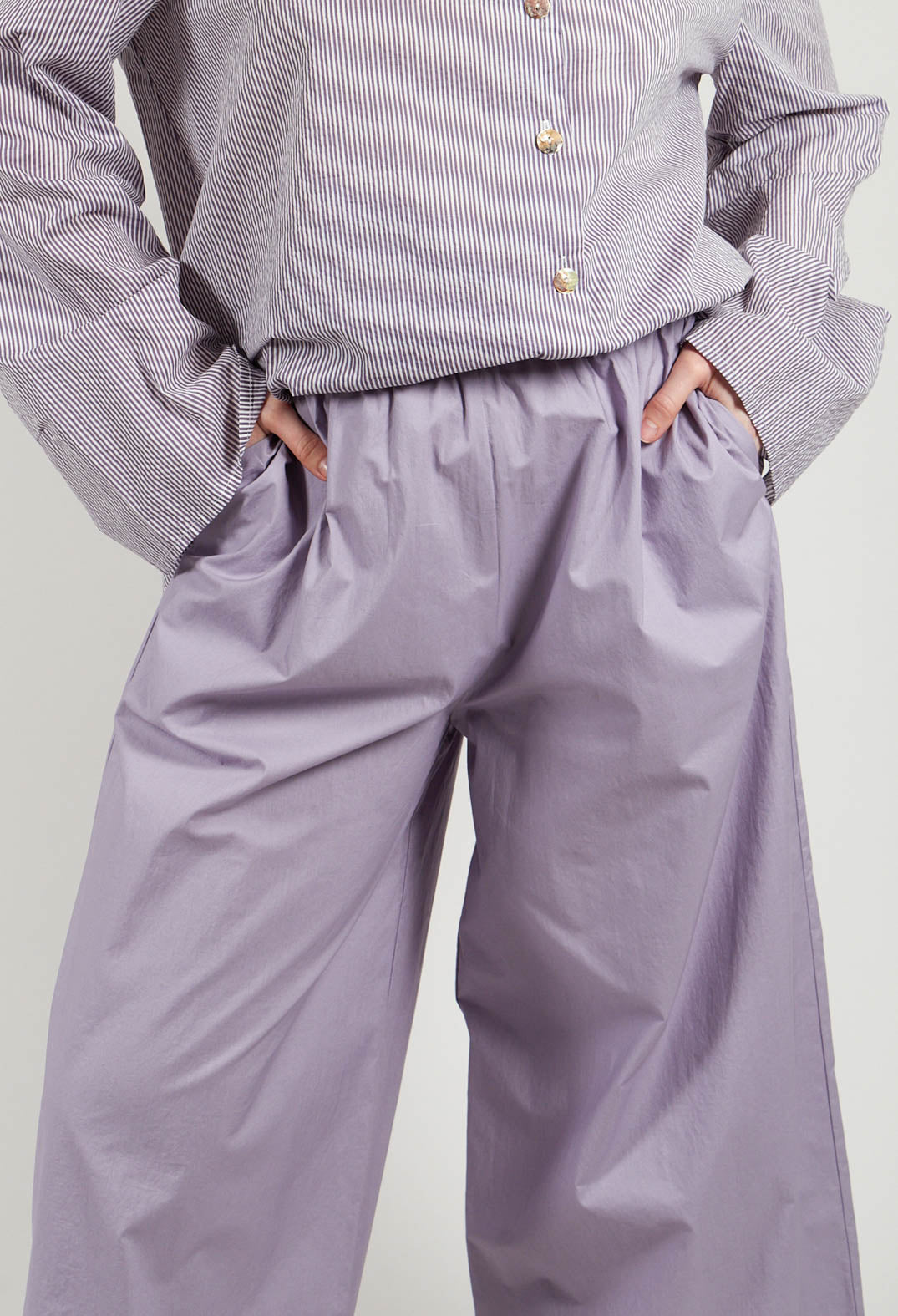 Trousers with Wide Leg in Lavanda
