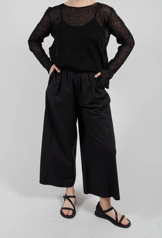 Trousers with Wide Leg in Nero