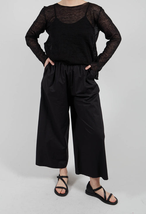 Trousers with Wide Leg in Nero