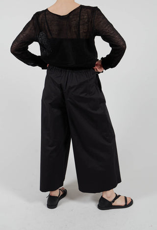 Trousers with Wide Leg in Nero