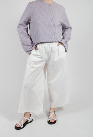 Trousers with Wide Leg in Rice