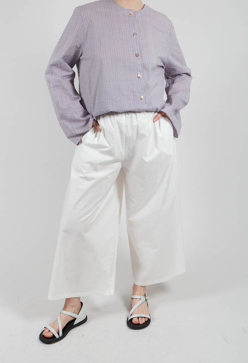Trousers with Wide Leg in Rice