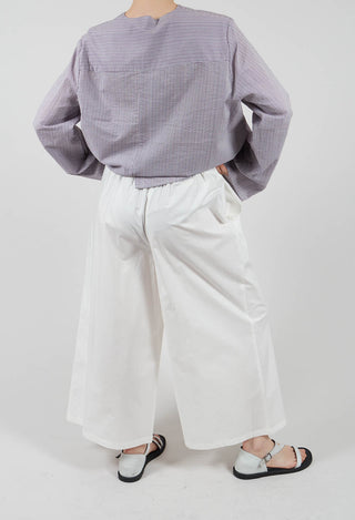 Trousers with Wide Leg in Rice