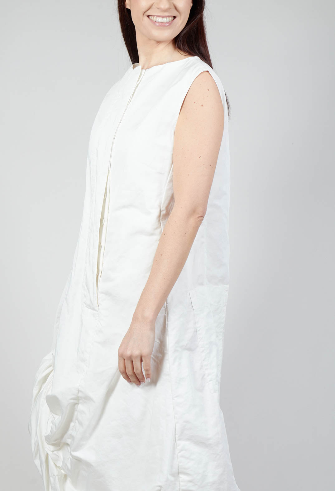 Tucked Fabric Mod Shift Dress in Callas
