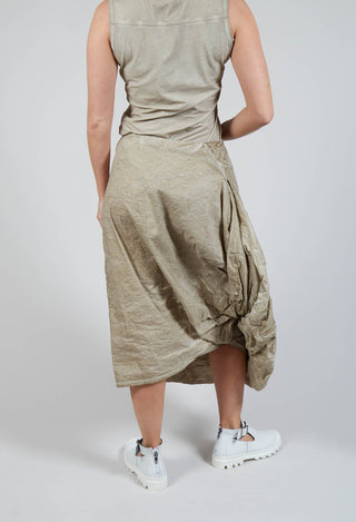 Tucked Fabric Skirt in Straw Cloud