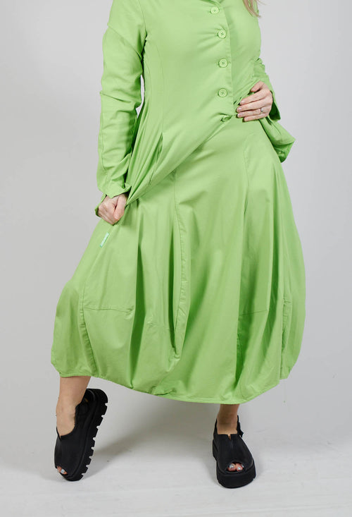 Tulip Hem Jersey Skirt in Lime