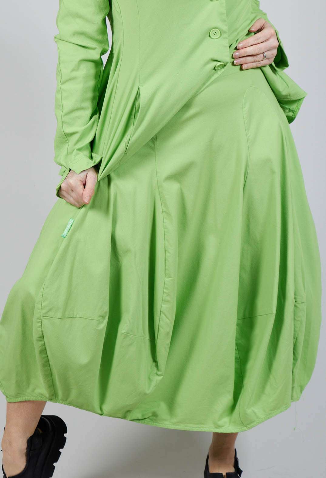 Tulip Hem Jersey Skirt in Lime