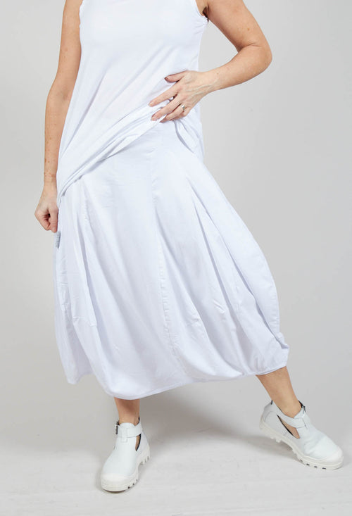 Tulip Hem Jersey Skirt in White