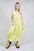 Tulip Hem Linen Dress with Large Lettering in Sun Print