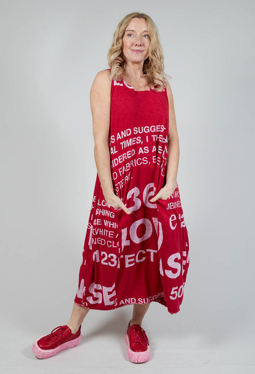 Tulip Hem Sleeveless Dress in Chili Print