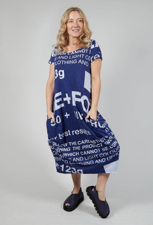 Tulip Hem T-Shirt Dress in Azur Print
