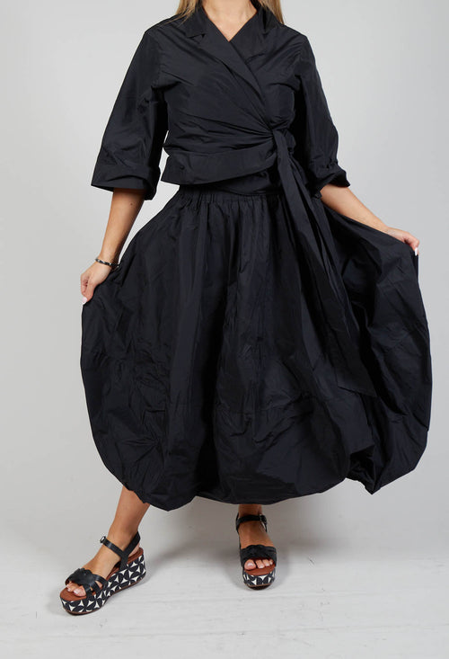 Tulip Midi Skirt in Black